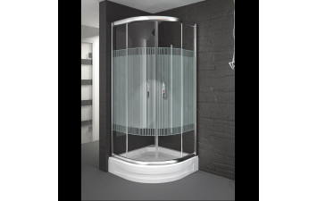 NIGRA/ELBE 90x90x190см Кабіна напівкругла розсувна ,скло Spagetti, 5мм Технопласт