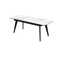 Стіл АТЛАНТА 140(180)*80*76 Laminam Bianco Statuario Venato (5 mm)