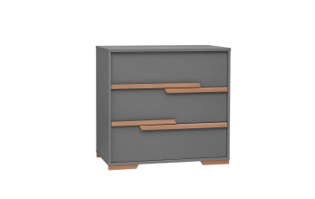 Snap Комод на три ящика білий/сірий PINIO