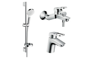 LOGIS Loop набір змішувачів для ванни, умивальник 70 (71150000, 71244000, 26553400)