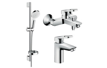 LOGIS Loop набір змішувачів для ванни, умивальник 100 (71151000, 71244000, 26553400)