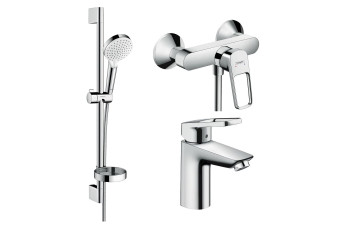 LOGIS Loop набір змішувачів для душу, умивальник 100 (71151000, 71247000, 26553400)