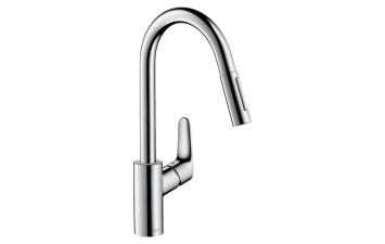 FOCUS M41 змішувач для кухні, одноважільний 240, з витяжним душем, 2jet, sBox, хром