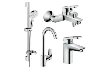 LOGIS LOOP набір змішувачів для ванни, умивальник 100 кухня (71151000, 71244000, 26553400, 71835000)