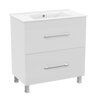 NEMO NEW комплект меблів 80см білий: тумба підлогова, 2 ящики, умивальник накладний арт 13-01-080B