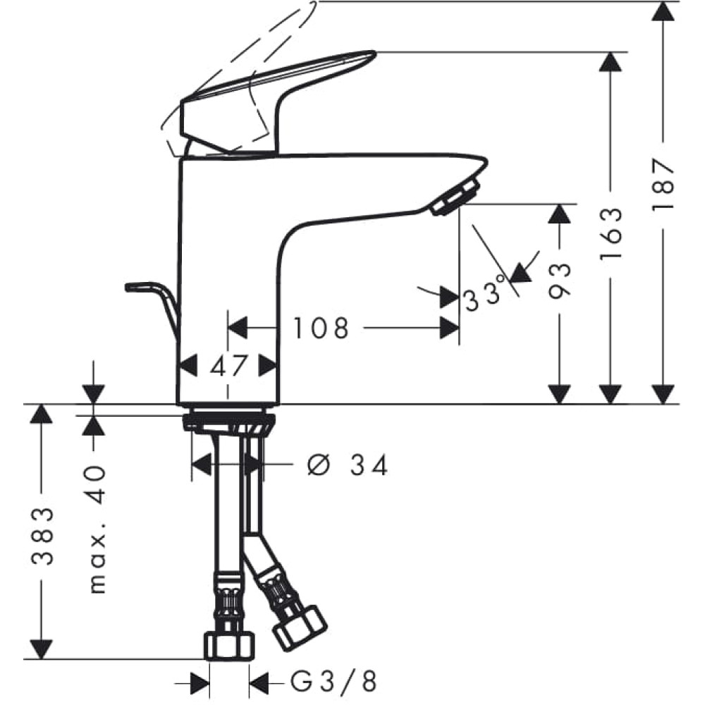 LOGIS набір змішувачів для ванни, умивальник 100 (71100000, 71400000, 26553400)