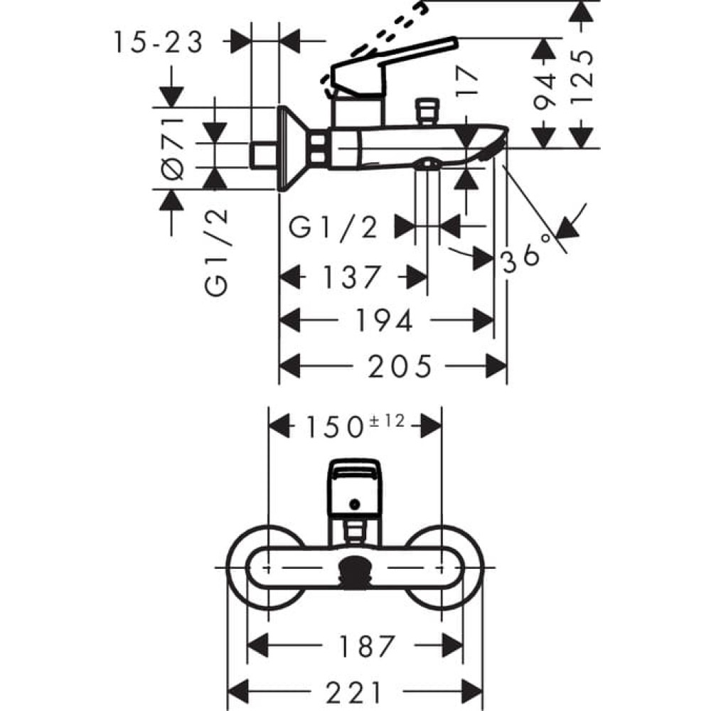 LOGIS LOOP набір змішувачів , Showerpipe Reno (71151000, 71244000, 27270000)