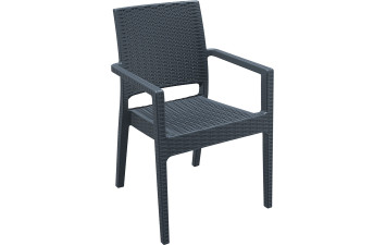 Крісло плетене з ратану IBIZA 810 темно-сіре 