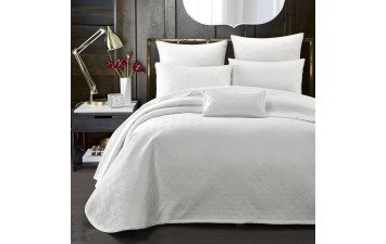 Luxury FRBP1 Покривало на ліжко 230*250,  2шт наволочки 46*66 White