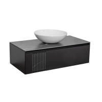 Тумба Манхеттен Антрацит матовий зі стільницею 100 см та умивальником Zero 46