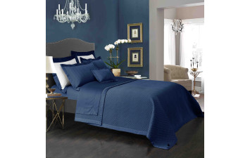 Hotel Melody 1 Покривало на ліжко 260*260,  2шт наволочки 50*75 Navy blue