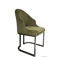 Стілець обідній DC077 Чорна титанова нержав.сталь, поліуретан Смарагдовий Vetro mebel