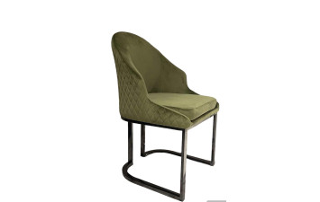 Стілець обідній DC077 Чорна титанова нержав.сталь, поліуретан Смарагдовий Vetro mebel