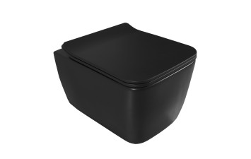 Унітаз підвісний безободковий Hera антрацит матовий, сидіння Slim Soft-Close