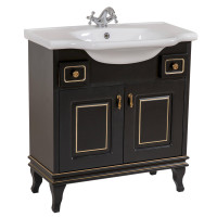 Тумба Беатріче 80 см З Умивальником Нью Класік Чорна Патина Золото (позиція "під замволення")