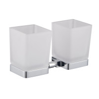 Склянка для зубних щіток подвійна Капрі, скло, хром 6628