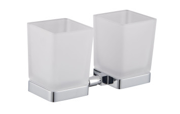 Склянка для зубних щіток подвійна Капрі, скло, хром 6628