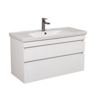 Меблі "Вінтаж" (білий глянець) 100 см з умивальником "Frame" (консольні)