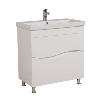 Тумба Альфа Підлогова 100 см біла з умивальником Еліт