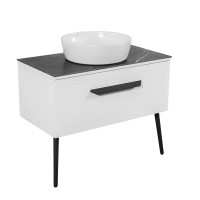 Меблі Сiена білий мат зі стільницею 90 см та умивальником ONE 46см коло