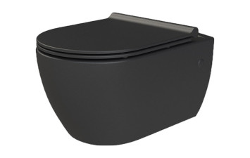 Унітаз підвісний безободковий City, кришка Bella Soft-Close, антрацит матовий