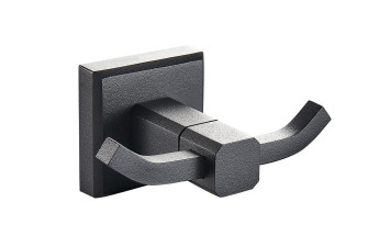 Гачок подвійний Леонардо, чорний матовий 9925