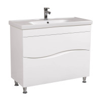 Тумба Альфа Підлогова 100 см З Умивальником Frame Біла