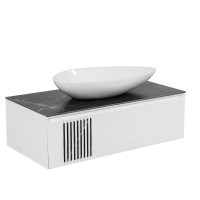 Тумба Манхеттен білий мат зі стільницею 100 см та вмив. Olive 74 см