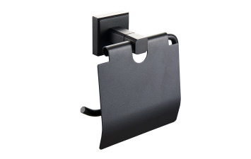 Тримач для туалетного паперу Леонардо 9926 закритий чорний матовий