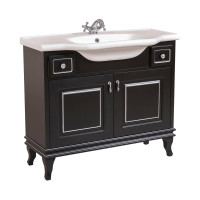 Тумба Беатріче 100 см З Умивальником Нью Класік Чорна Патина Хром (позиція "під замволення")