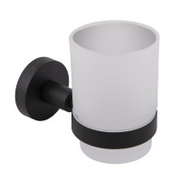 8121 BLACK Склянка для зубних щіток GLORIA, скло, чорна матова